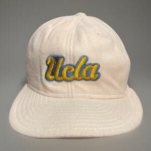 Rare Vintage UCLA Patch Bruins AJD 100% Nylon Double Knit Snapback Hat Cap
